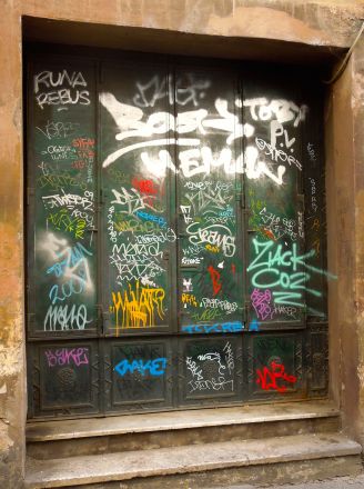 Fragments - 2013<br /><br /><h6>Rome: Graffiti</h6>  Artistâ€™s photographic print on Somerset Velvet 1/5 <br /> 300mm x 400mm H <br /><br /><br /><br /><br /><br /><br /><h7>For sale</h7>